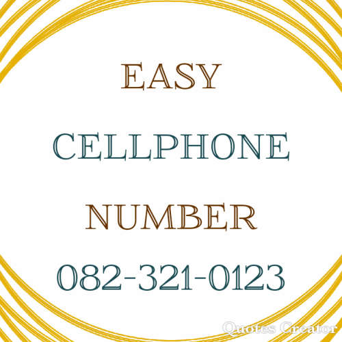Easy Cellphone Number 082-321-0123