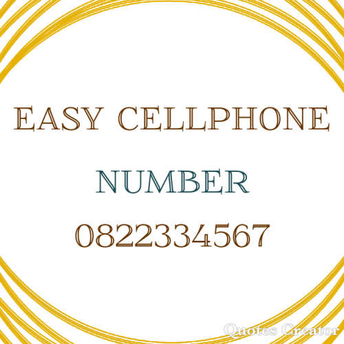 Easy Cellphone Number 0822334567