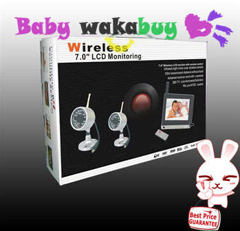 2.4GHz wireless 7" LCD screen Baby Monitor 1 with day & night uses