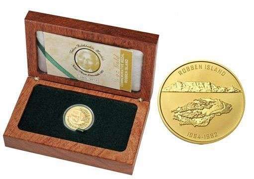 BARGAIN!! MANDELA/ROBBEN ISLAND HALF OUNCE GOLD COIN MINT OF NORWAY