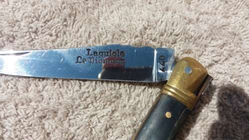 (Price reduced) Antique Laguiole Knife - Vintage Handmade Laguiole Knife With Bone & Brass Handle