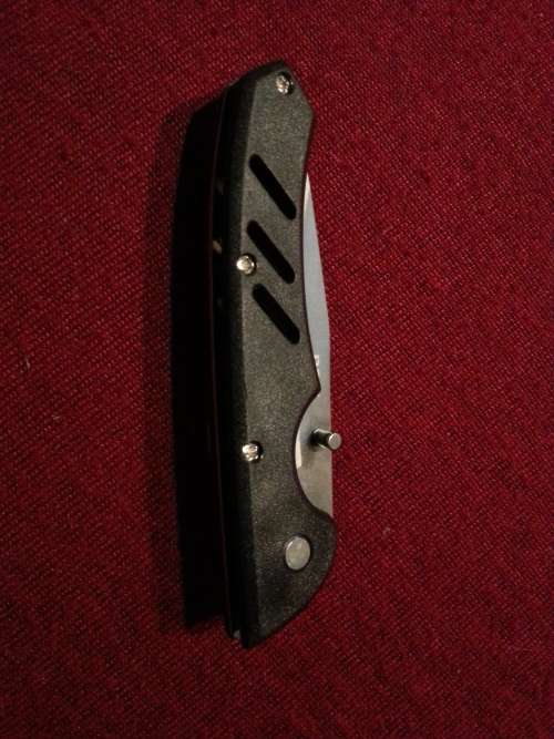 DOW Pocket knife with polymer handles and belt clip