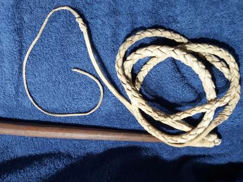 Beautiful old braided genuine leather Whip