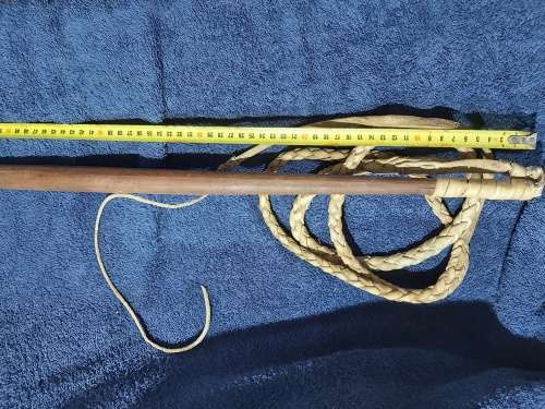 Beautiful old braided genuine leather Whip