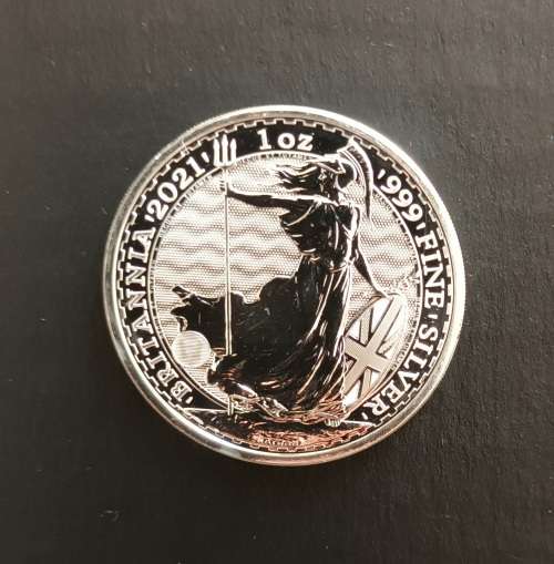 {ECONO BID} 2021 BRITANNIA 1 OZ SILVER COIN (UNC) (IN CAPSULE)