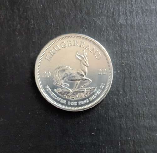 {ECONO BID} 2022 SOUTH AFRICAN 1 OZ SILVER KRUGERRAND COIN (UNC) (IN CAPSULE)