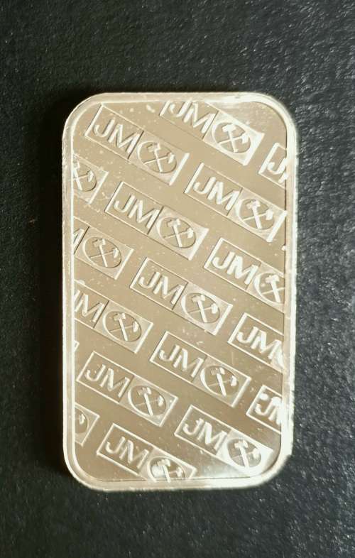 RARE JOHNSON MATTHEY 1OZ PURE SILVER BAR WITH SERIAL NUMBER (CAPSULED)(UNC)