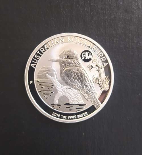 RARE 2019 AUSTRALIAN KOOKABURRA 1 OZ PURE SILVER COIN(BEIJING PANDA PRIVY MINT MARK)(CAPSULED)(UNC)
