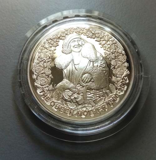 1 TROY OUNCE 999.9 PROOF SILVER 5 DOLLAR COIN OF QUEEN MOTHER-AUSTRALIAN MINT