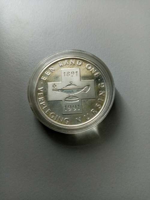 SOUTH AFRICA R1 NURSING PROOF SILVER COIN (92.5% SILVER)