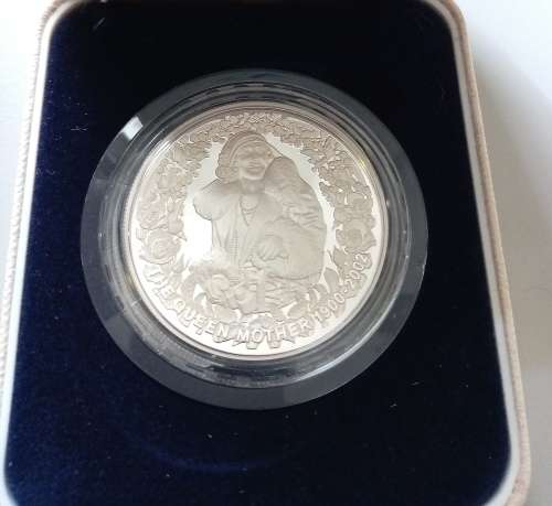 1 TROY OUNCE 999.9 PROOF SILVER 5 DOLLAR COIN OF QUEEN MOTHER-AUSTRALIAN MINT