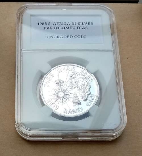 1998 SOUTH AFRICAN DIAS SILVER PROOF R1 COIN IN COIN HOLDER