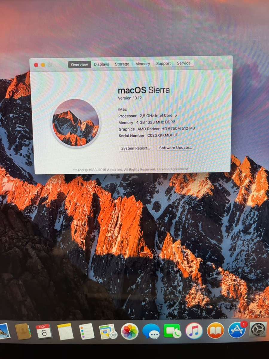 Apple iMac 21.5` Core i5 500GB 4GB RAM Mid 2011