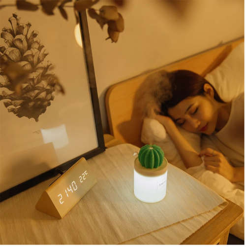 Hot USB Air Humidifier Cactus Timing Aromatherapy Diffuser 280ml Mist Maker Fogger Mini roma Diffuse