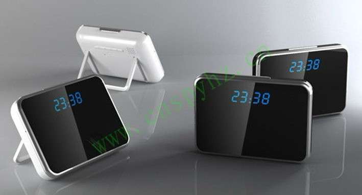 Mirror Table Alarm Clock Digital 140 Degree Hidden Spy Motion Detection Camera DVR