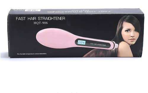 Electric Hair Straightener Comb Hot Iron Brush Auto Fast Hair Massager Tool