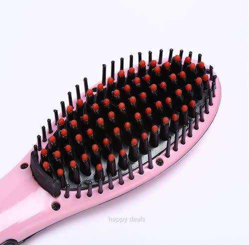 Electric Hair Straightener Comb Hot Iron Brush Auto Fast Hair Massager Tool