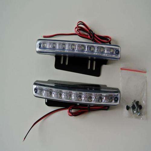 8 LED DRL Daylight Head Lamp Super White 12V DC Car Daytime Running Light 2PCS