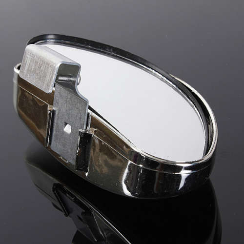 Silver Universal Auto Side Blind Spot Mirror Wide Angle View Safety (PACK OF 2)