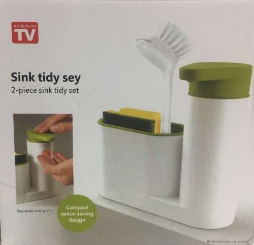 2-PIECE SINK TIDY SET EASY PRESS SOAP PUMP
