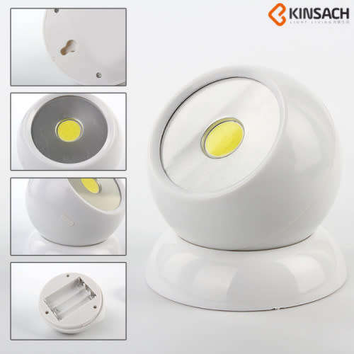 Ball Shape 360° Rotation 3W COB LED Brightest Work Light