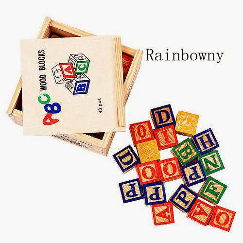 27pcs Wooden Alphabet Blocks