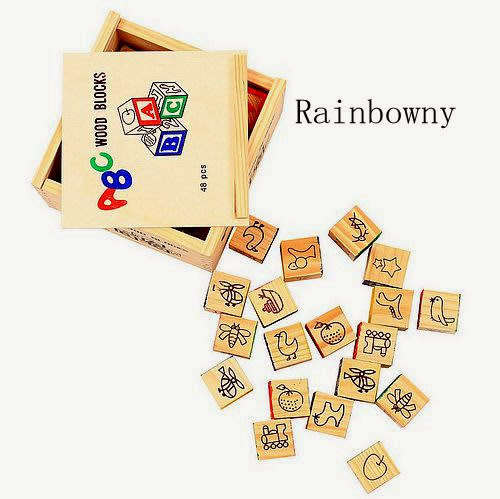 27pcs Wooden Alphabet Blocks