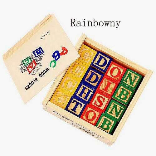 27pcs Wooden Alphabet Blocks