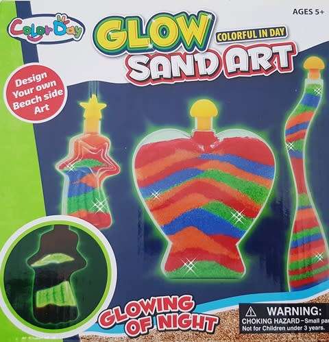 Glow In The Dark Sand Art Bottle Kids Girls Craft DIY Hobby Creative Toys