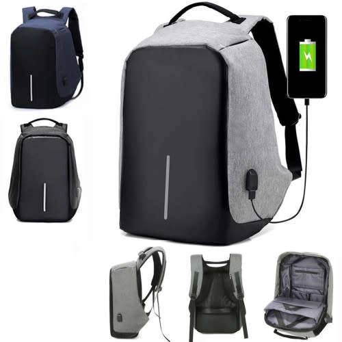 Anti Theft Laptop Notebook Backpack Bag Travel Bag With External USB Charging Port