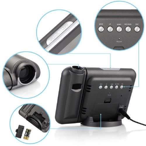 Digital Projection Alarm Clock LED with Temperature Weather Station LCD Display