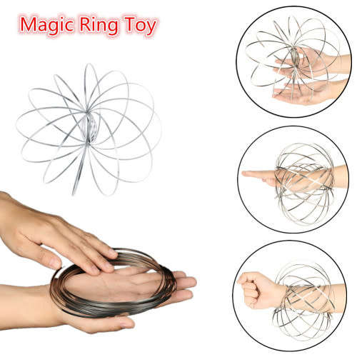 Stainless Steel Flow Hand Ring Toy Fantastic Magic Spring Funny Relax Fidget Toy