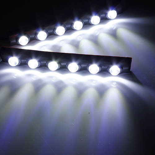2 x Car Daytime Running Light Fog Driving Lamp 6LED White Waterproof