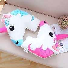 SOFT STUFFED TOY ANIMAL - Unicorn Pillow  (KKWI)