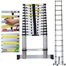 3.8M 13 Steps Aluminum Alloy Portable Extension Telescopic Ladder Single Straight Ladder (KKIKE)