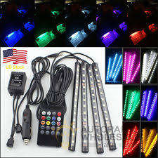 Car Voice-Activated LED Foot Light Strip Bar, Interior Decorative Colorful Atmosphere Lamp (KKHE)