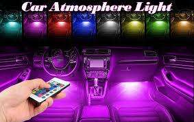 Car Voice-Activated LED Foot Light Strip Bar, Interior Decorative Colorful Atmosphere Lamp (KKHE)