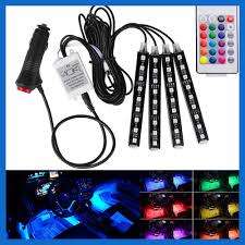 Car Voice-Activated LED Foot Light Strip Bar, Interior Decorative Colorful Atmosphere Lamp (KKHE)