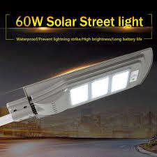 60W Solar Street Light SMD LED Outdoor Garden Pathway Parking Lot Light IP65(KKCKE)