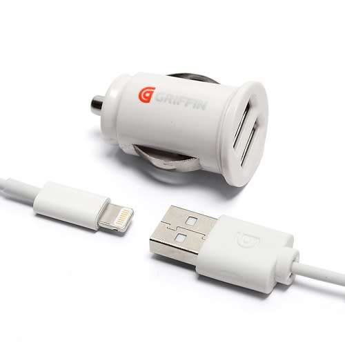 2.1A Dual USB Car Charger Adapter with Detachable USB Charge Cable