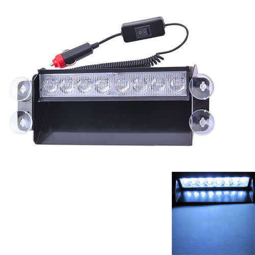 8 LED Strobe White Amber Emergency Vehicle Car Flash Light Warning Dash 3 Modes