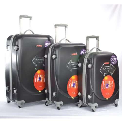Set of 3 Lightweight  Travel Luggage Bags - Universal Wheels