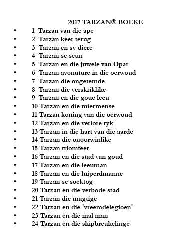 Tarzan boeke 13-24 2018 uitgawe