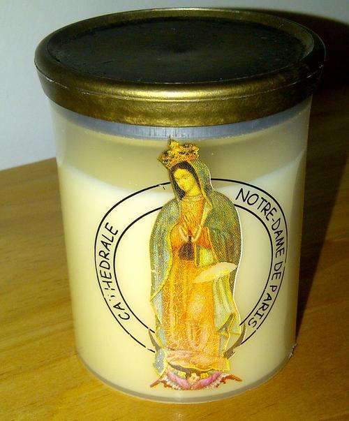 Notre Dame Cathedral Paris religious candle Roman Catholic Mary