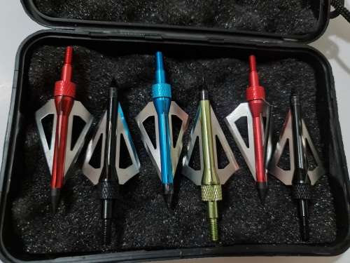 3-blade broadheads, multiple colours
