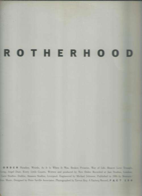 NEW ORDER- BROTHERHOOD (LP VINYL)