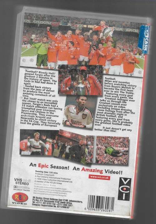 THE TREBLE- OFFICIAL SEASON REVIEW 1998/99- MANCHESTER UNITED (VHS)