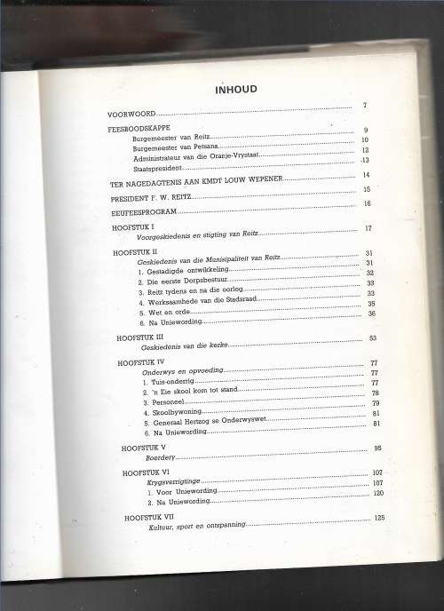 REITZ EEUFEESGEDENKBOEK 1889-1989- DR H B KOEN