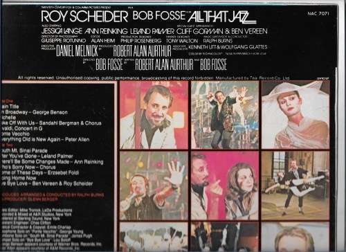 ALL THAT JAZZ- MUSIC FROM THE ORIGINAL MOTION PICTURE SOUNDTRACK (LP RECORD)