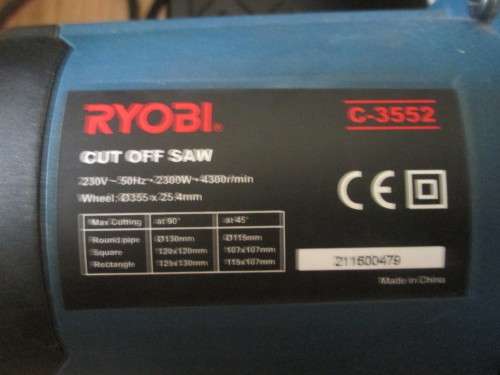 RYOBI CUT OFF SAW MACHINE FOR STEEL